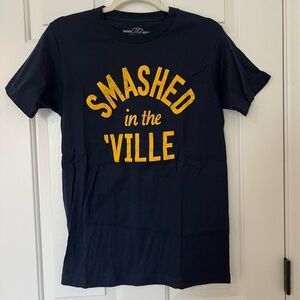 Unisex Navy Tee with Yellow Graphic